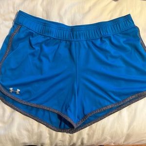Blue and gray/navy workout shorts